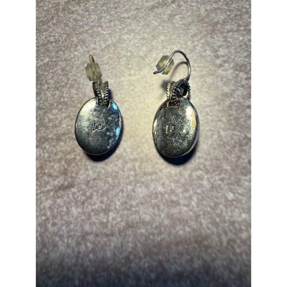 Liz Claiborne Silver-Tone Earrings With Blue Stone For Pierced Ears - Picture 14 of 14
